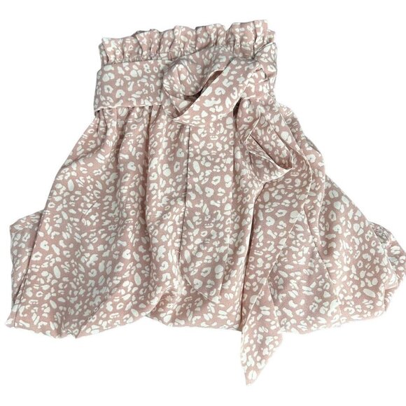 Shein Print Dress Shorts With Tie Lightweight Mauve Color - Picture 14 of 16